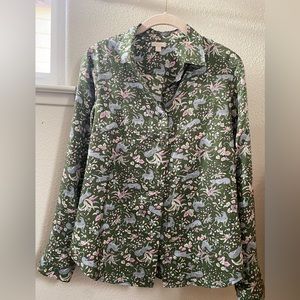 J. Crew Silk Twill Shirt Size 6
